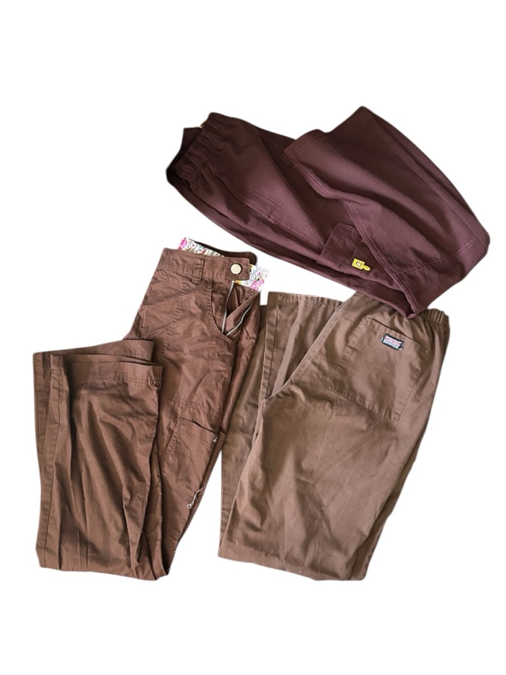 Lot of scrub pants Brown